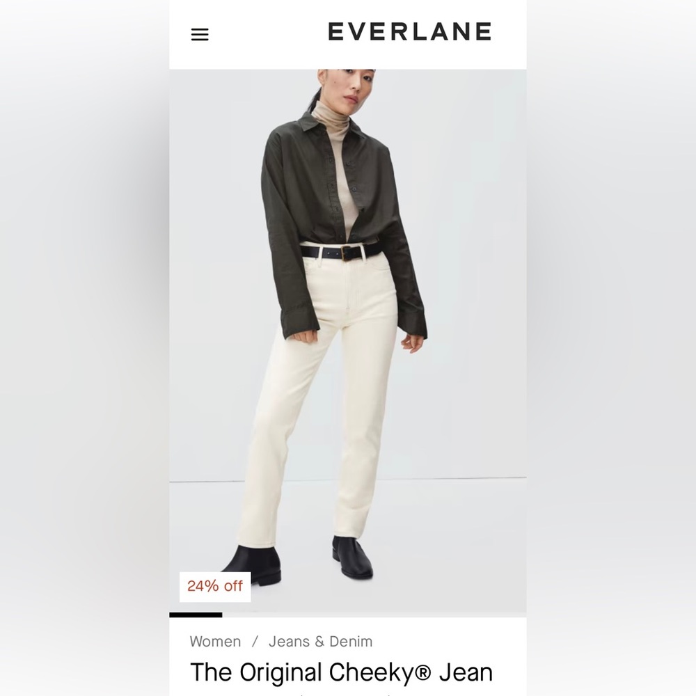 Everlane Women's Straight Leg Jeans in Cream